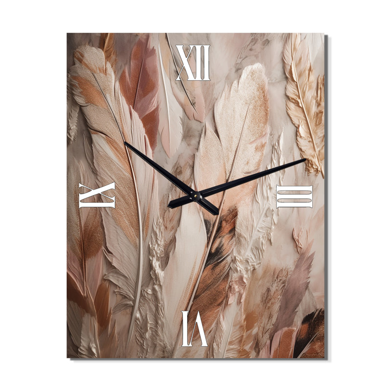 Horloge murale Isbel - Glam Feather, H 28 po x l 12 po