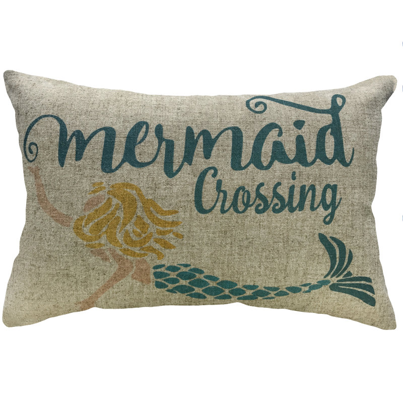  Mermaid Crossing Linen Lumbar Pillow