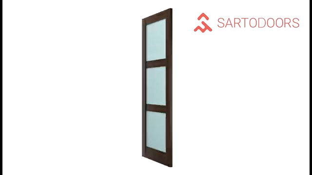 Chocolate Ash 42 x 80 Inch 3-Panel Solid Core Pocket Door