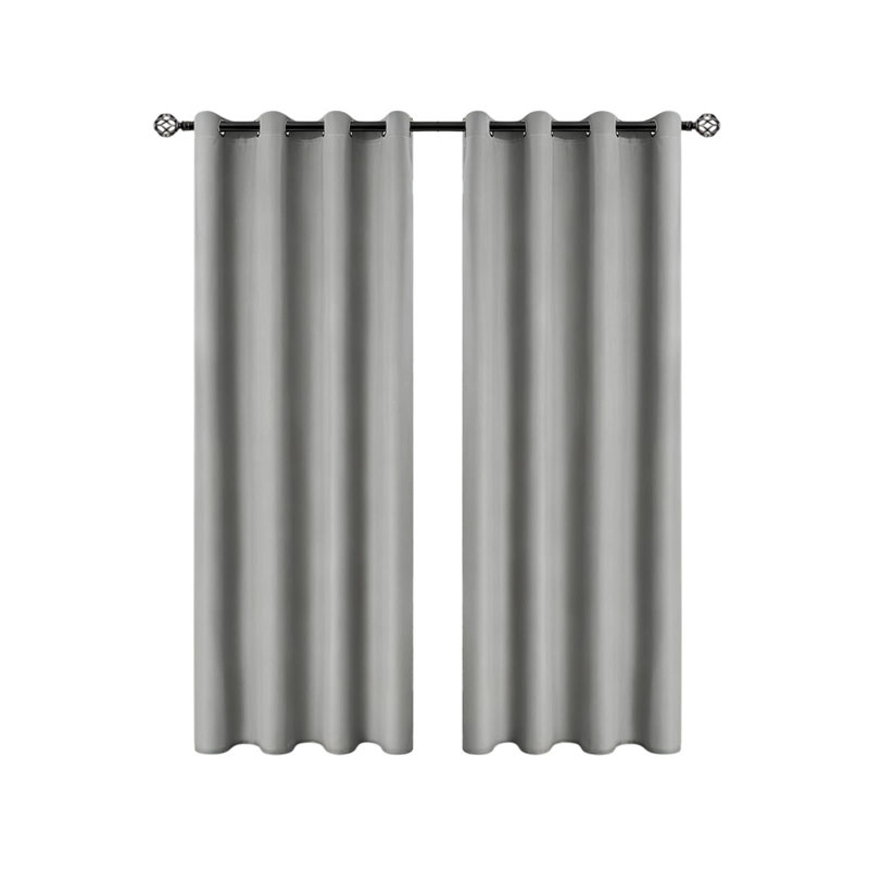 Rideaux en polyester stratifié bloquant la lumière en polyester perforé, Grey