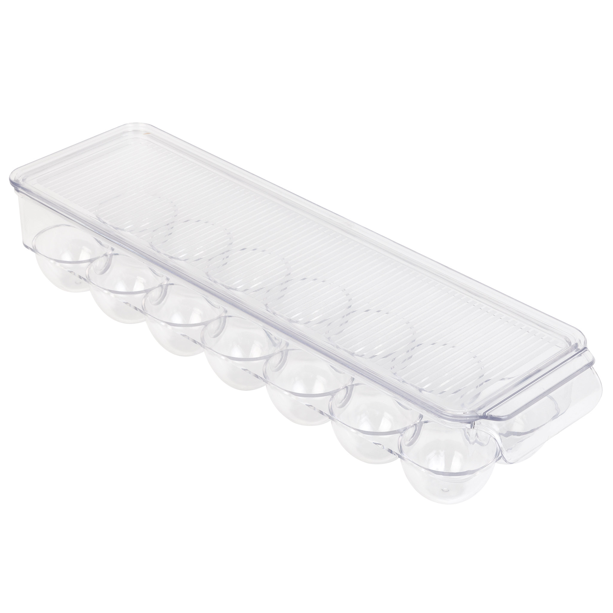 NEW - OGGI Refrigerator Egg Tray with Lid Holder (Holds 14 Eggs) - Clear  Plastic