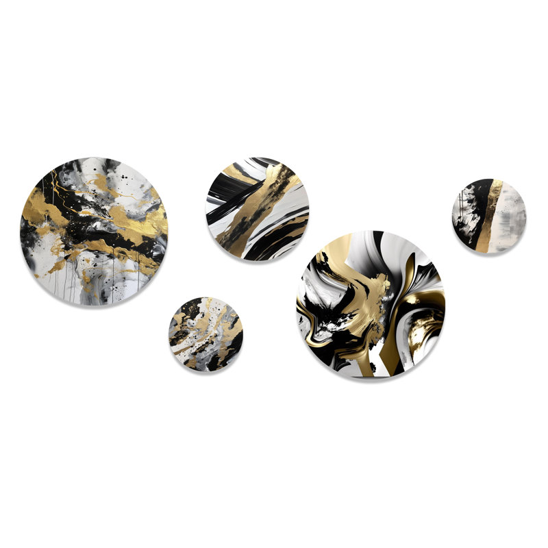 New Gold Balance I - Abstract Metal Wall Décor