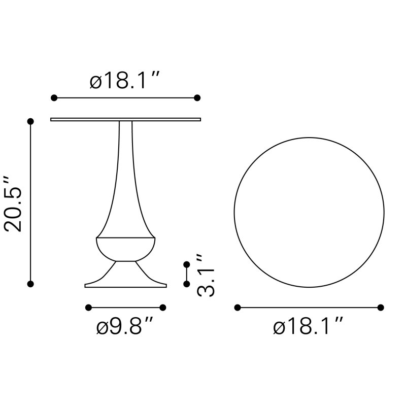 Table d'appoint Tasse - noir