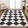 Utgard Classic Geometric Diamond Pattern White/Charcoal Rug