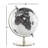 Globe terrestre éducatif/géographique en métal aluminium blanc