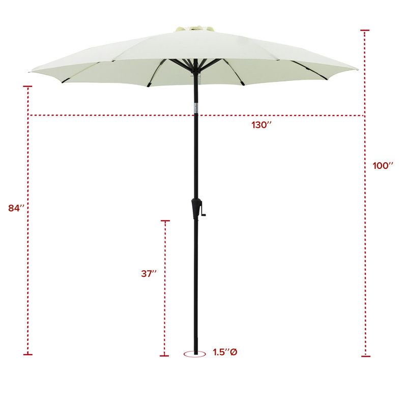 Parasol de marché 120 po Frison, H 100 po x l 130 po x P 130 po, Ivoire