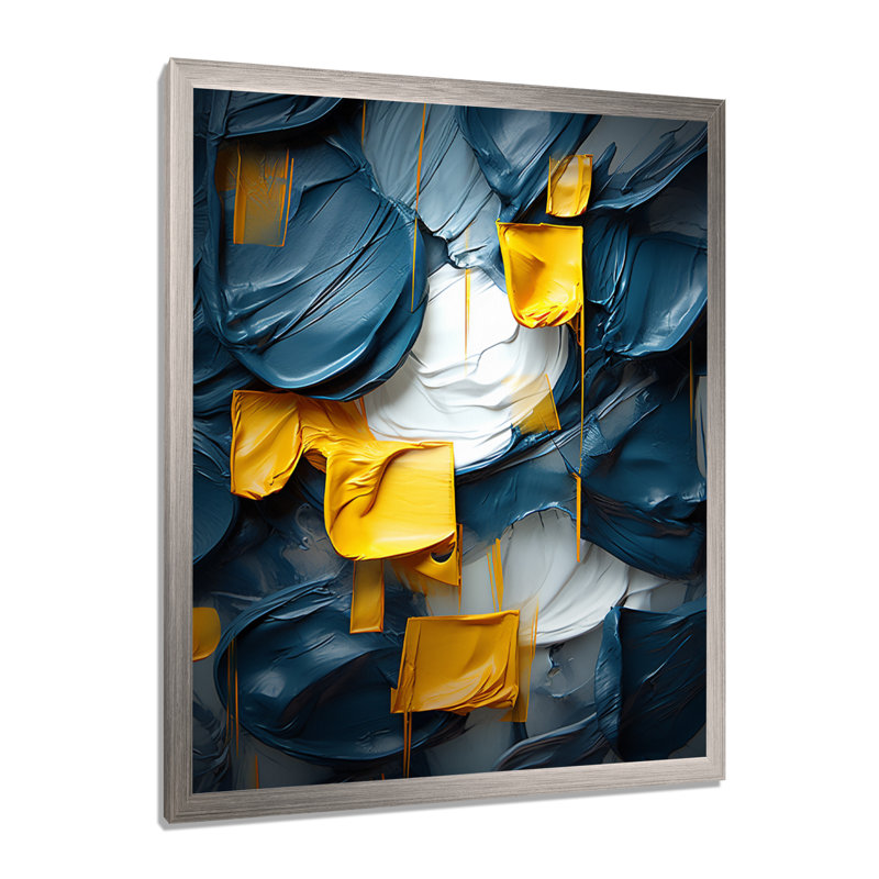 «Spring Bliss Abstract Turquoise And Yellow I», reproduction d'art sur toile, H 40 po x l 30 po x P 1,5 po