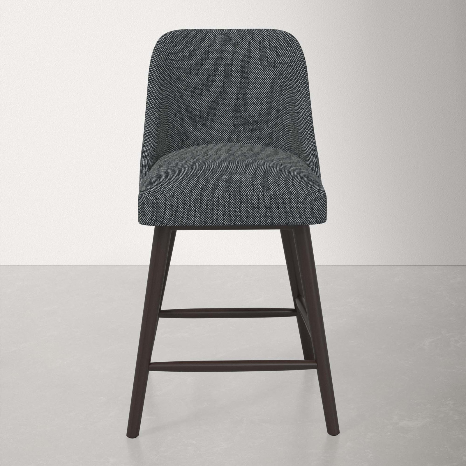 Gallie Stool, Espresso, Counter Stool (27" Seat Height), Milsap Navy Sustain Tweed