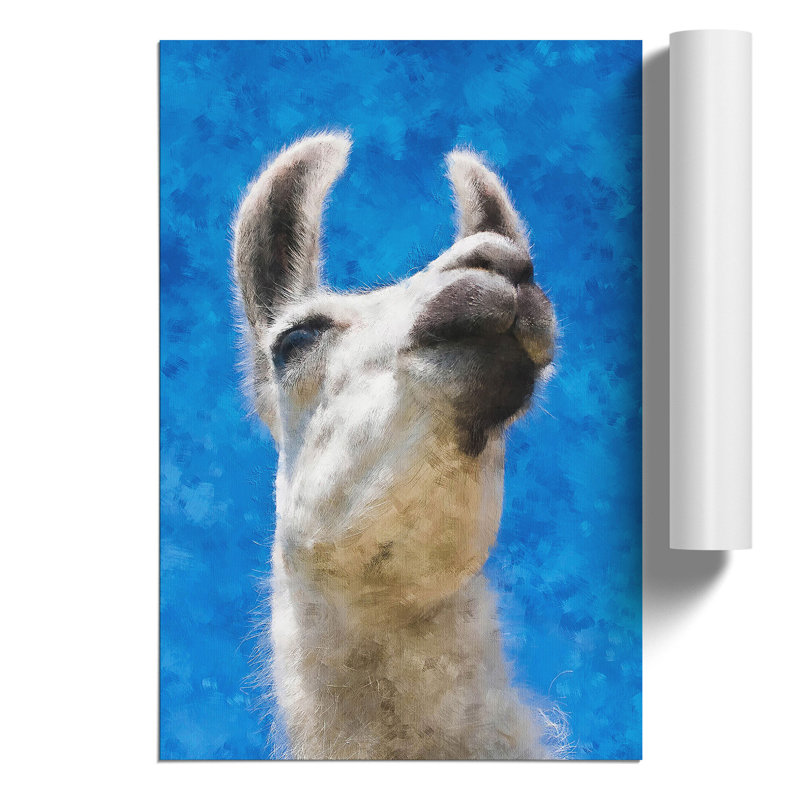 White Camel Painting - Frameless Print, 59cm H x 42cm W x 0.1cm D