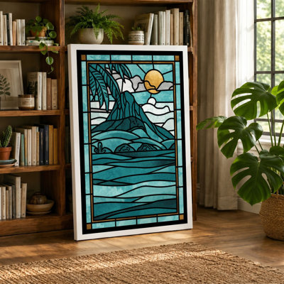 Stained Glass Coastal - Wrapped Canvas