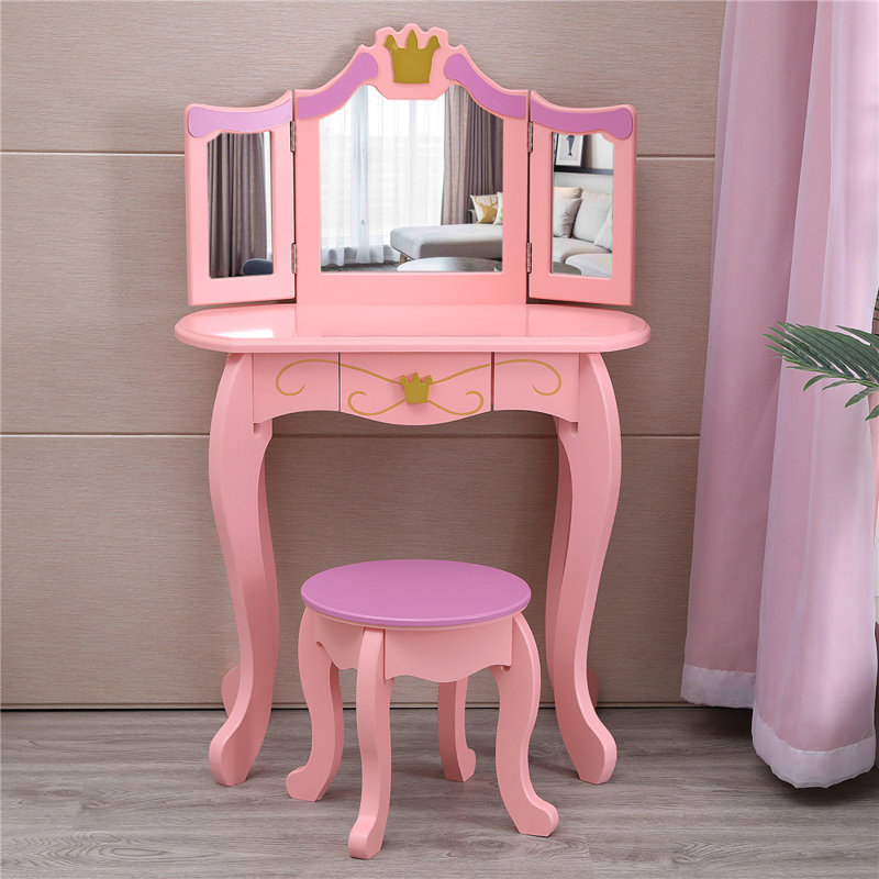 Ensemble de coiffeuse pour enfants avec miroir