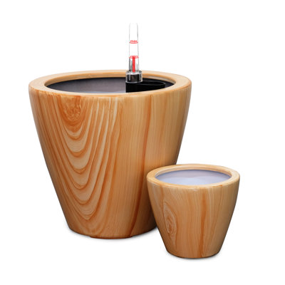 2 10 po Pot à fleurs auto-arrosant - Assemblage simple en plastique et en bois pour favoriser la croissance des plantes 10,2 po x 9,4 po