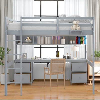 Gursimran Full 4 Drawer Loft Bed with Built-in-Desk by Harriet Bee by Harriet Bee