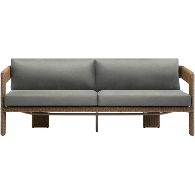 Amber 82" Outdoor Wicker Patio Sofa with Sunbrella Cushions