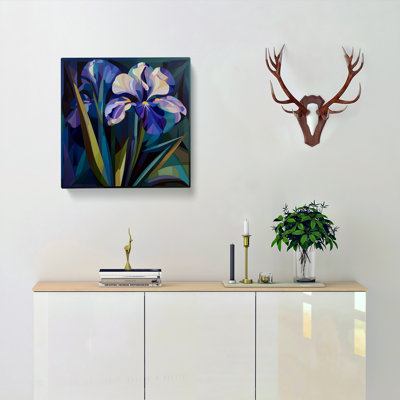 Iris Flower Constructivism - Wrapped Canvas