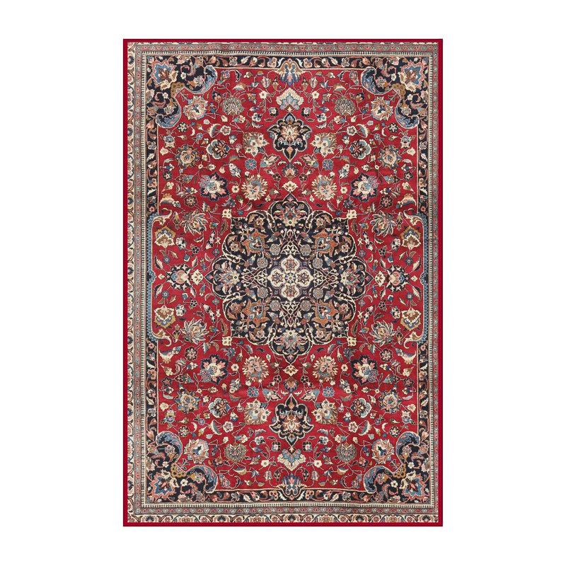 Tapis traditionnel rouge / noir Salford, Rectangle 2 pi x 4 pi