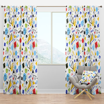 rideau art déco blanc et vert - Rideau simple avec passe-tringle