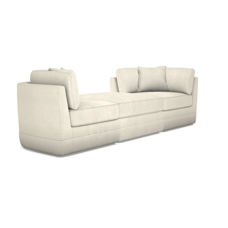 3-Piece Boyden Curved Corner Sectional, Wrenn, Tuck Linen Polyester Blend