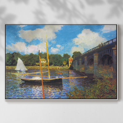 «The Road Bridge, Argenteuil» par Claude Monet - reproduction sur toile flottante