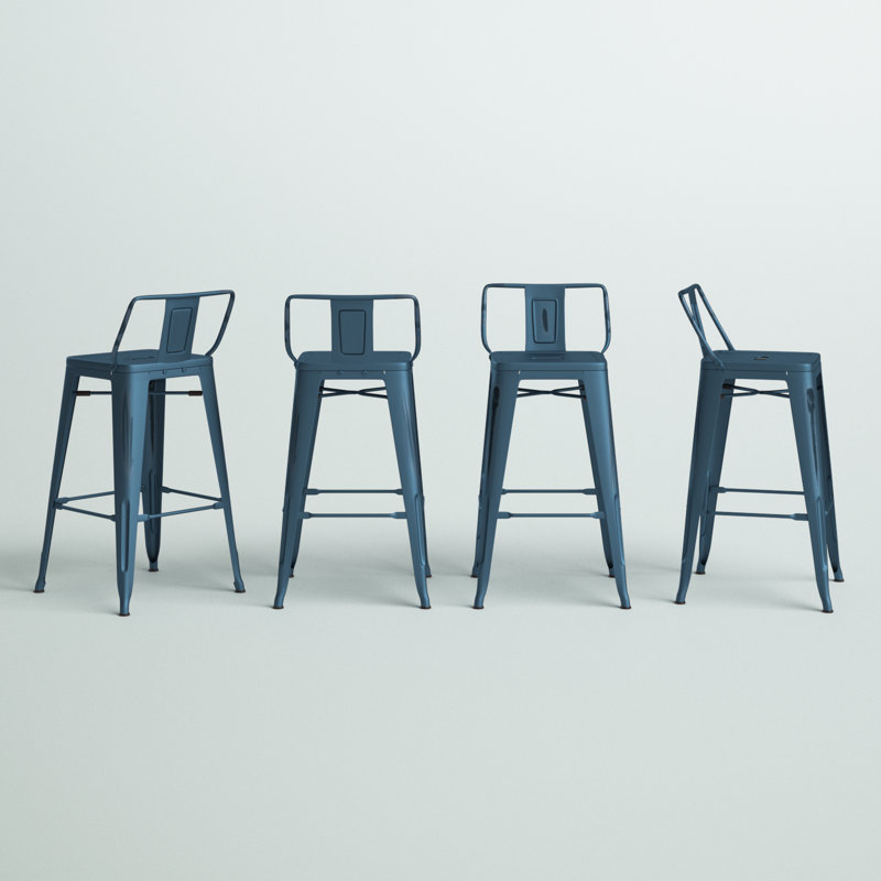 Tabouret de comptoir et de bar Devan, Noir, noir, noir, noir, Tabouret de bar (siège d'une hauteur de 30 po)