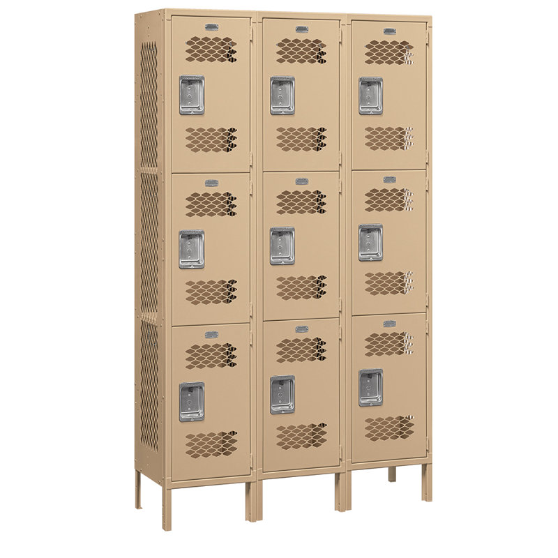 Casier 3 niveaux et 3 ventilés, H 78 po x l 45 po x P 15 po, Bleu