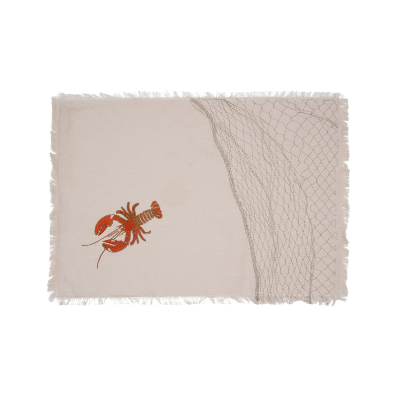 Chemin de table brodé Homard