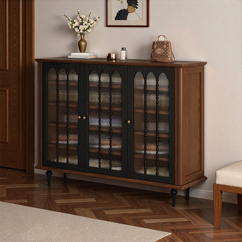 Armoire à chaussures de style français rétro, H 39,37 po x l 51,18 po x P 15,75 po