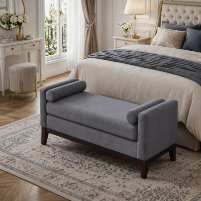 Grand repose-pieds rembourré en tissu avec coussins
