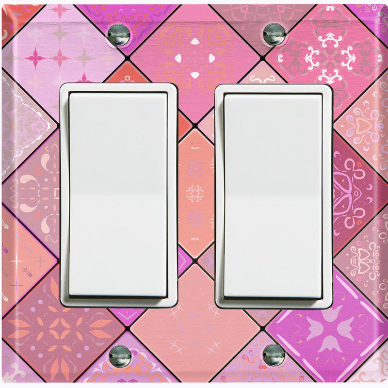 2 - Gang Rocker Standard Wall Plate, Pink/Purple