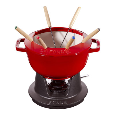 Service à fondue de 20 cm, cerises