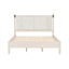 Grand lit en bois massif, support robuste de 500 lb, aucun sommier tapissier requis, tête de lit tapissier grise avec poignées en métal-1031271165-1031271166