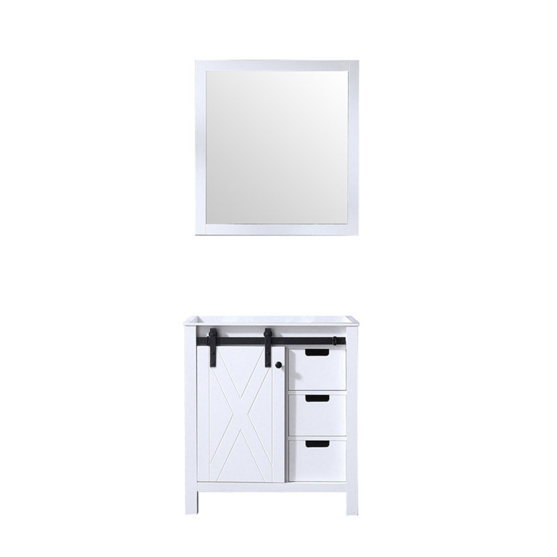 Meuble-lavabo blanc 30 po X P 22 po , Avec 28 po Miroir, Blanc