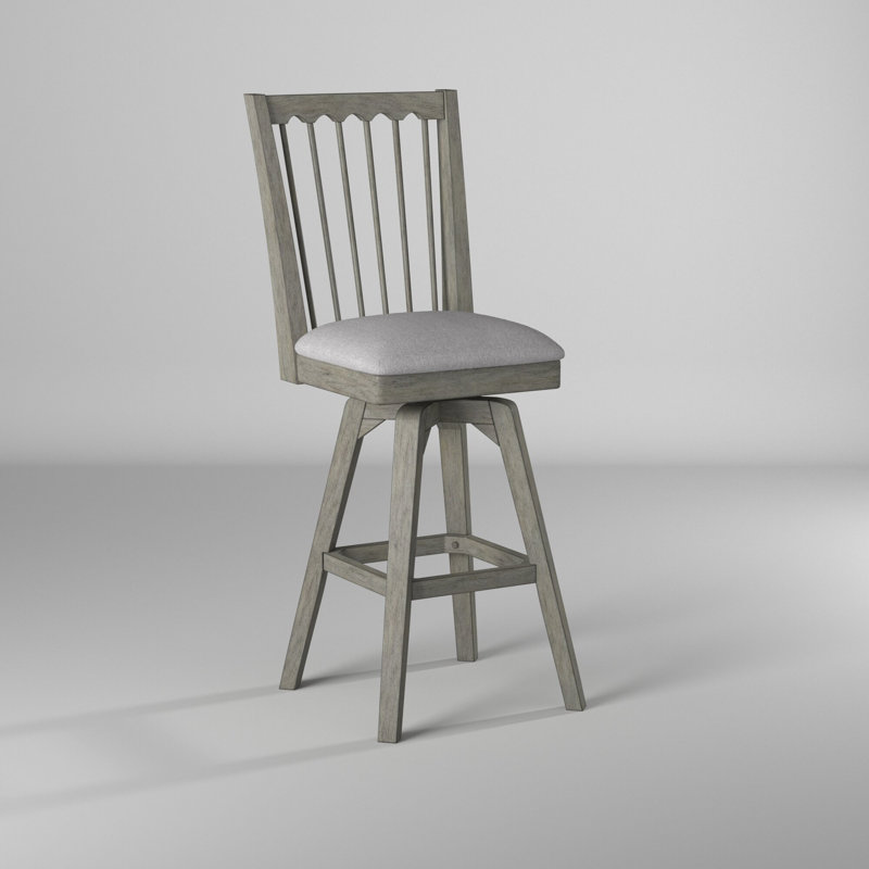 Camacho Swivel Upholstered Linen Blend Counter Stool, Bar Stool (28" Seat Height)