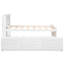 Lit simple avec tête de lit, lit gigogne et 3 tiroirs - tiroirs en bois blanc, lit gigogne