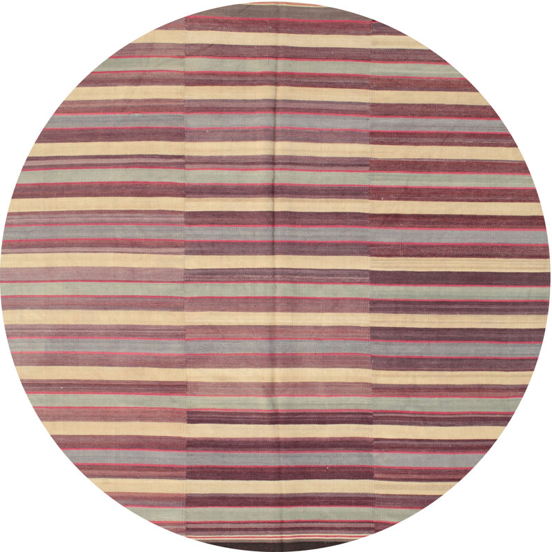 Tapis brun/marron contemporain, Rond 4 pi