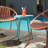  2 Piece 16'' Round Plastic Outdoor Side Table, Weather Resistant, Garden Patio, Blue