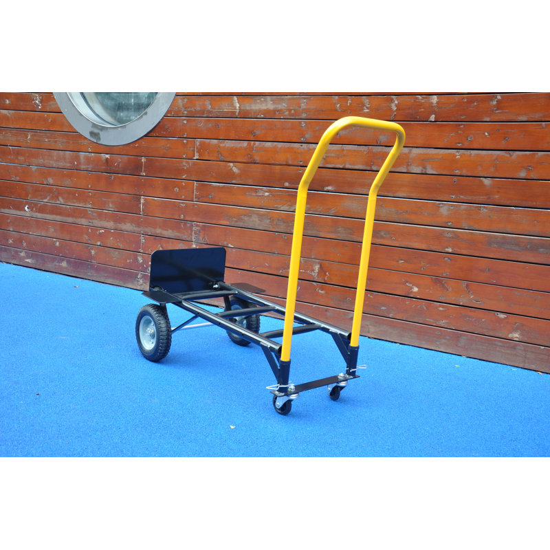Chariot à main double chariot à 2 roues et chariot à pousser à 4 roues avec roues pivotantes Chariot à plateforme robuste d'une capacité de 330 lb pour le déplacement / entrepôt / jardin / épicerie