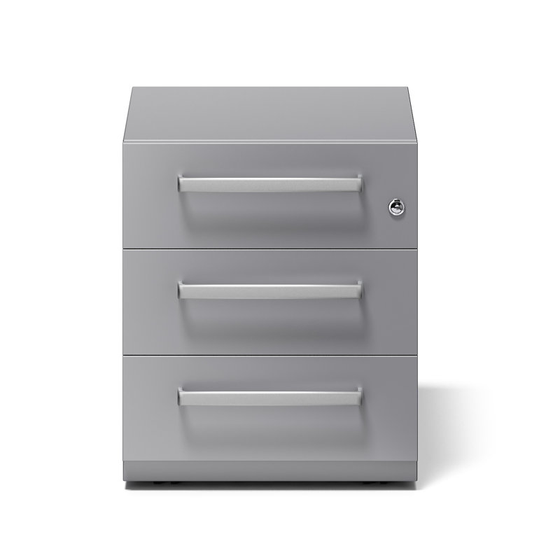 Note 3 Drawer Filing Cabinet, Silver