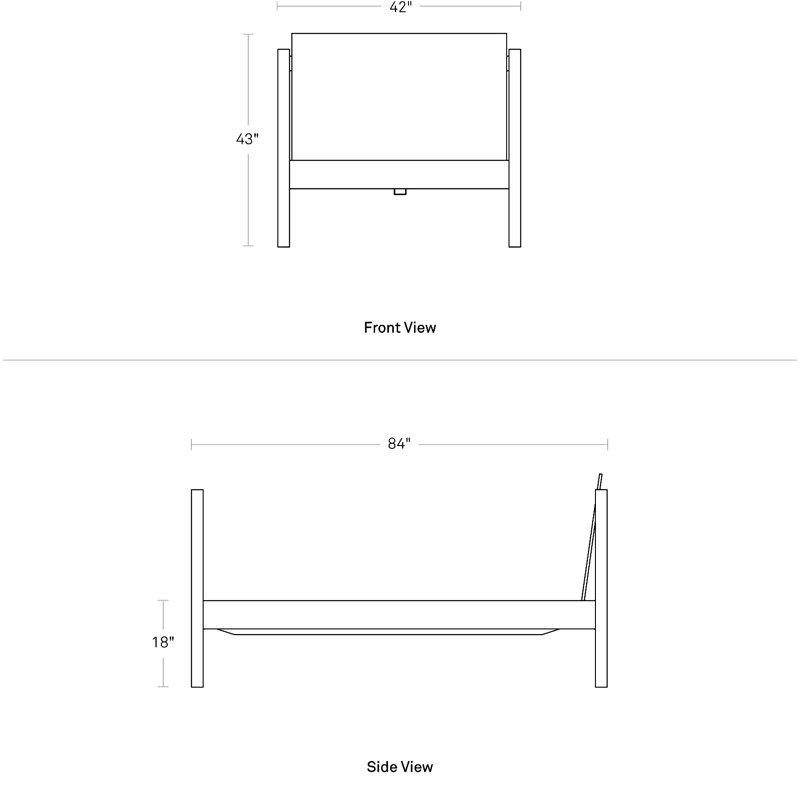 Post Up Bed, Walnut, Twin