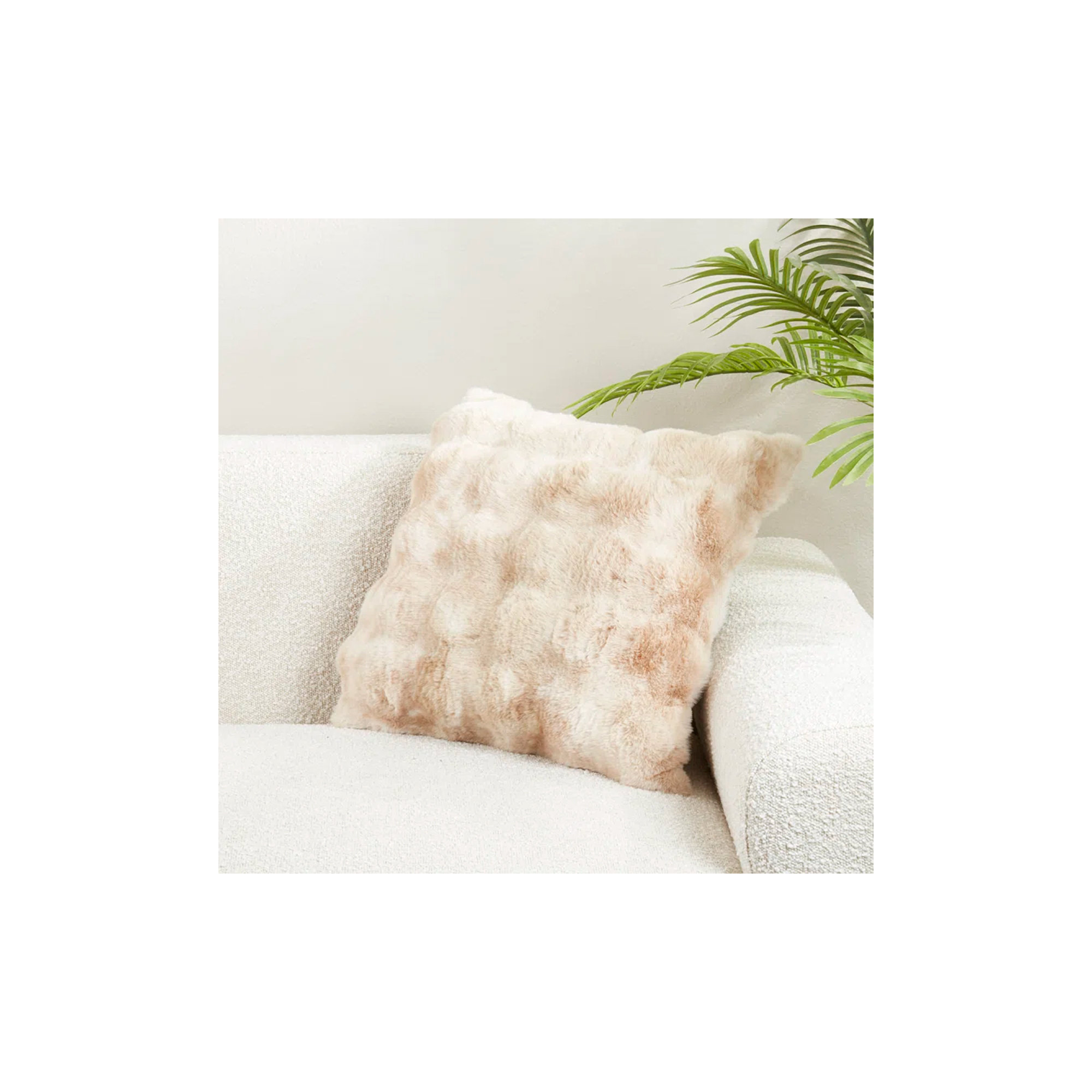 Cozy Bubble Faux Fur Pillow Cover, Natural, Square 20", No Insert