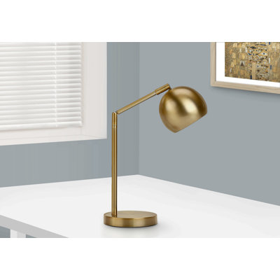 Lighting, 19"H, Table Lamp, Gold Metal, Gold Shade, Contemporary