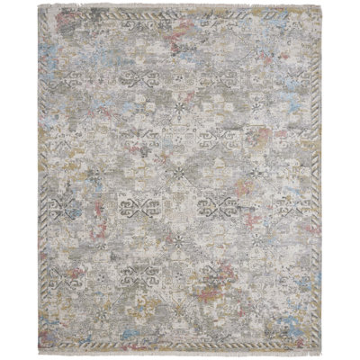 Kyya Garden Smoke Hand-Knotted Area Rug