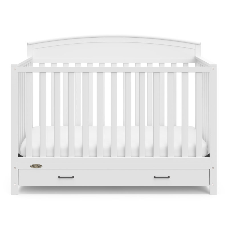 White Pine 5-in-1 Convertible Crib with Drawer