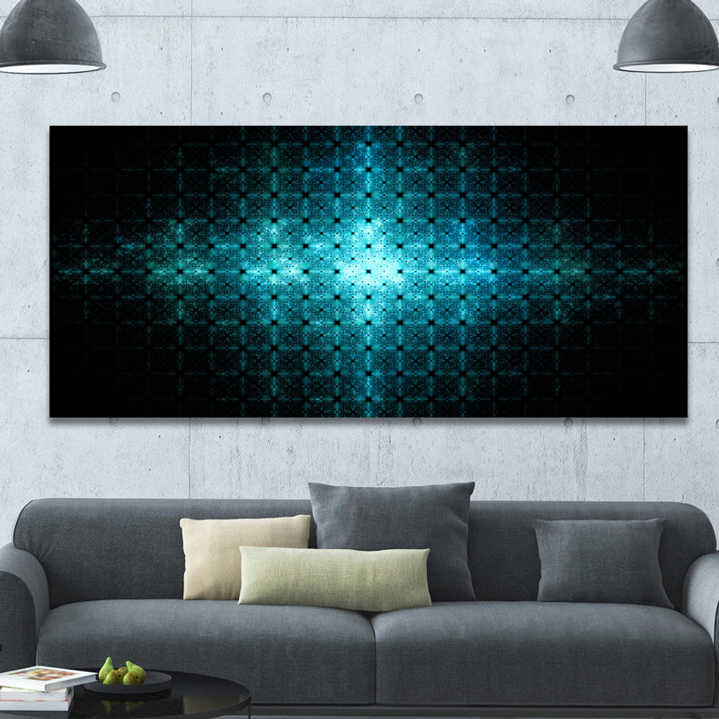 « blue flash of light on radar », reproduction d’impression sur toile, H 28 po x l 60 po x P 1,5 po