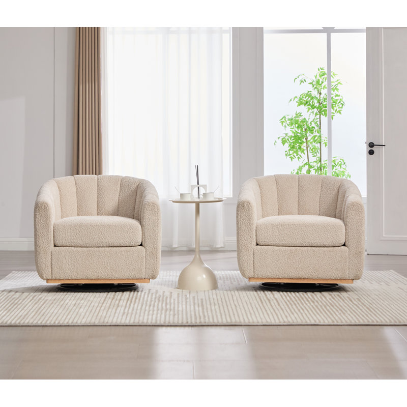 Fauteuil demi-tonneau pivotant l 32,25 po (ensemble de 2), Blé