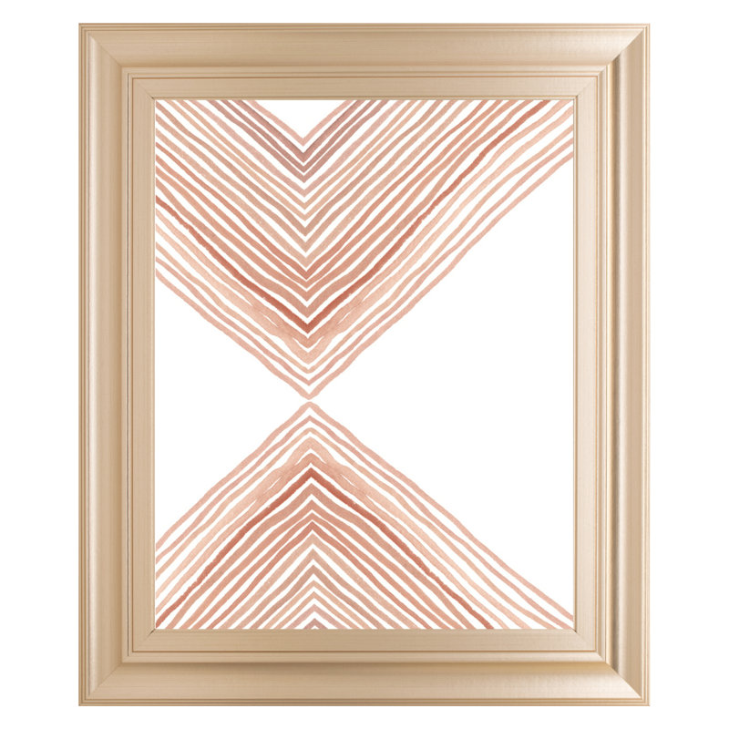 Art mural Blush Stripes - 22 po x 26 po - Cadre doré