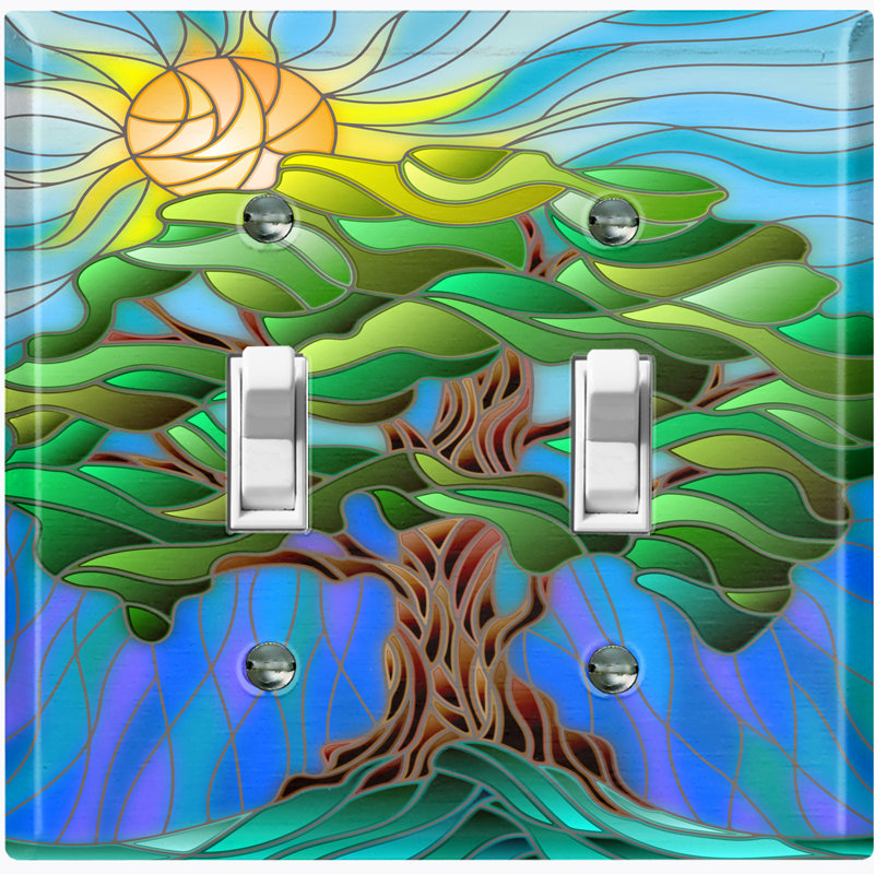 Landscape & Nature Themed 2 - Gang Toggle Light Switch Standard Wall Plate