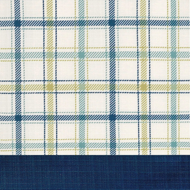 Maddy Plaid Tailored Window Valance, Navy