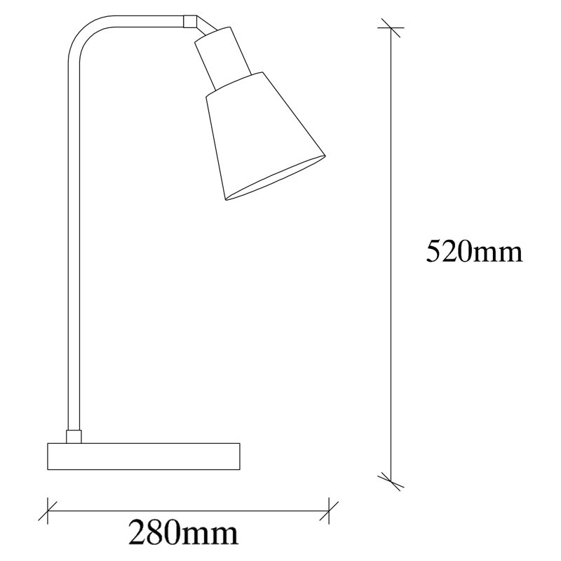 Lampe de bureau noire 20,47 po GrangeoverSands