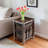 Devon accent table with two foldable corn husk baskets, top, Brown & Chocolate finish